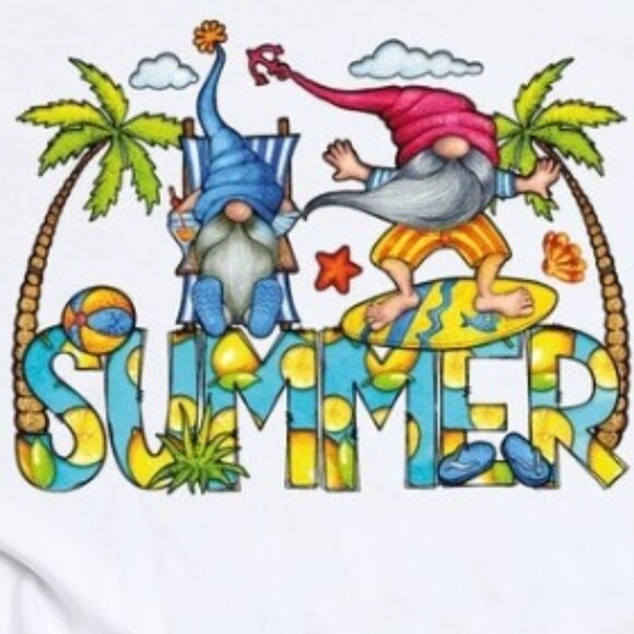Gnome Summer Shirt, Gnome Surfer Shirt, Gnome Party Beach Shirt - Picture 2 of 5